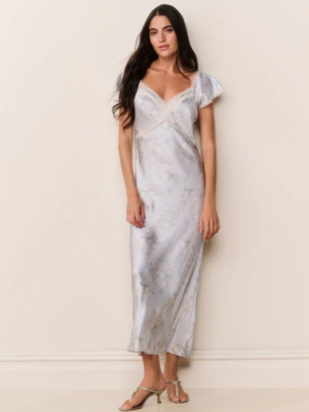 NWT LoveShackFancy Eline Silk Floral Maxi Dress